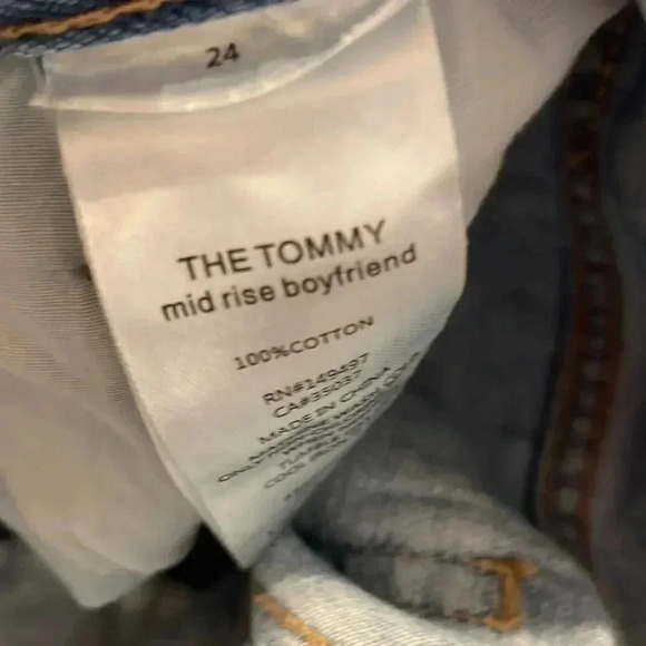 Favorite Daughter The Tommy Mid Rise Boyfriend Distressed Denim Jeans 24 - Picture 7 of 7